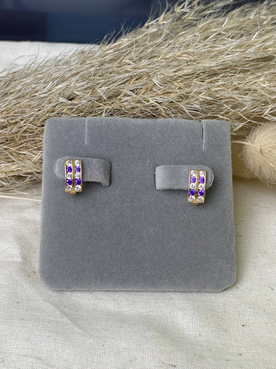 Серьги детские из красного золота  585 пробы
